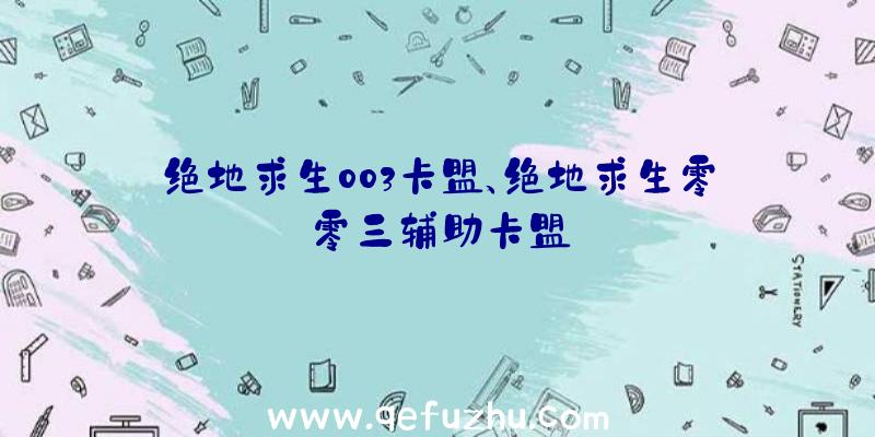 绝地求生003卡盟、绝地求生零零三辅助卡盟