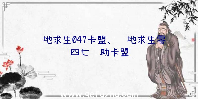 绝地求生047卡盟、绝地求生零四七辅助卡盟