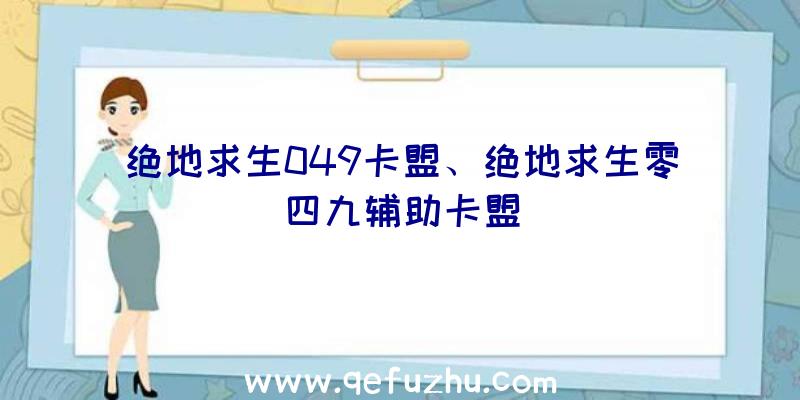 绝地求生049卡盟、绝地求生零四九辅助卡盟