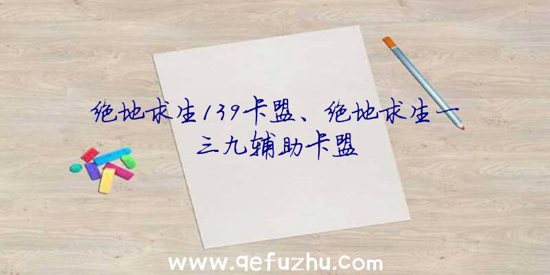 绝地求生139卡盟、绝地求生一三九辅助卡盟