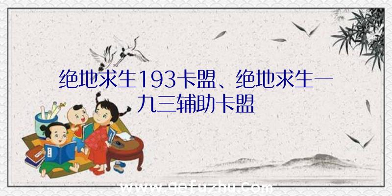 绝地求生193卡盟、绝地求生一九三辅助卡盟