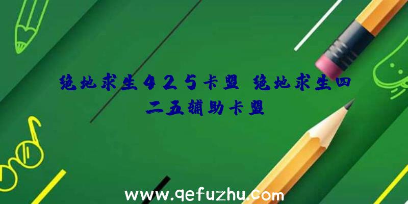 绝地求生425卡盟、绝地求生四二五辅助卡盟