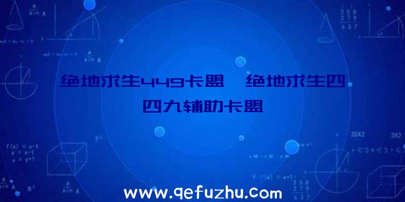 绝地求生449卡盟、绝地求生四四九辅助卡盟