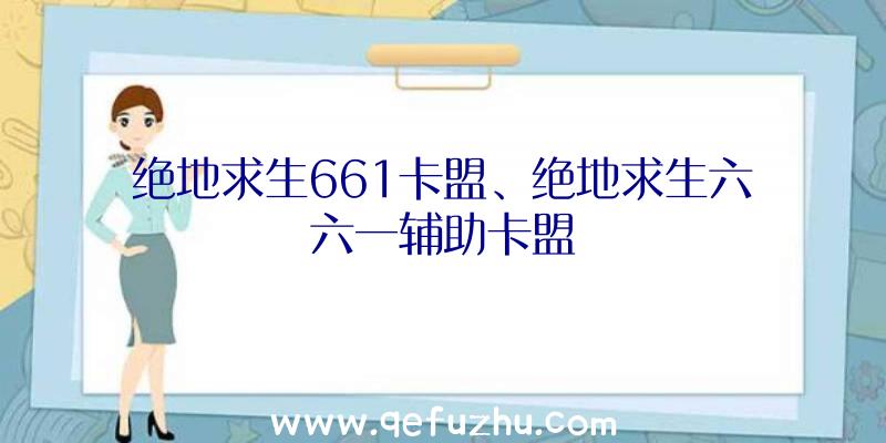 绝地求生661卡盟、绝地求生六六一辅助卡盟