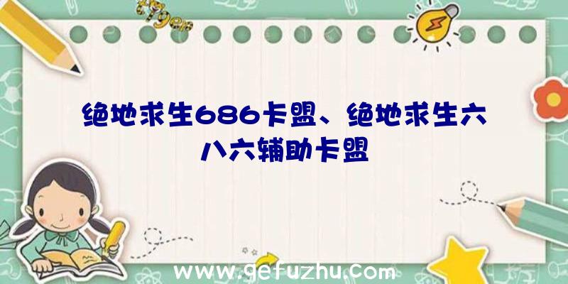 绝地求生686卡盟、绝地求生六八六辅助卡盟