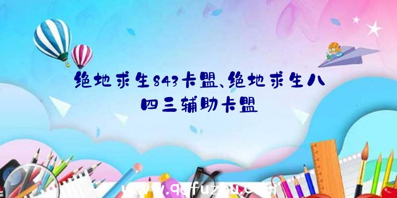 绝地求生843卡盟、绝地求生八四三辅助卡盟