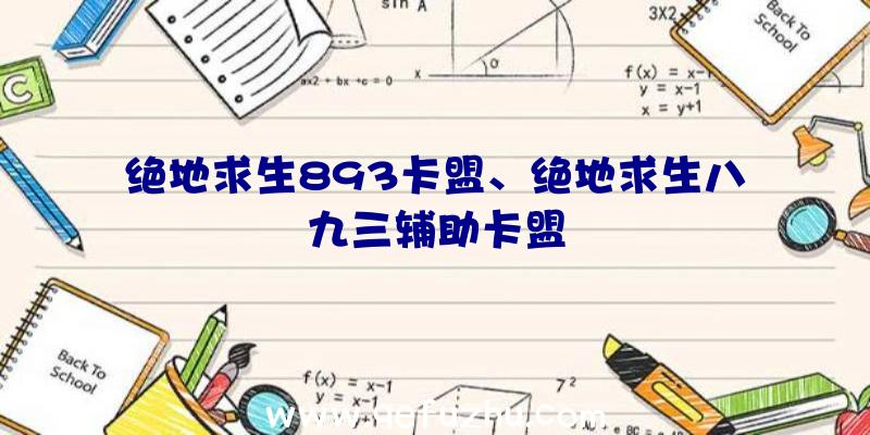 绝地求生893卡盟、绝地求生八九三辅助卡盟