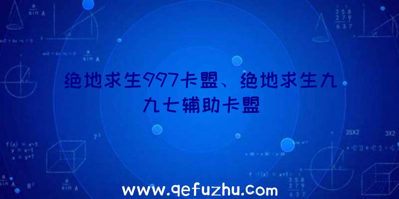 绝地求生997卡盟、绝地求生九九七辅助卡盟